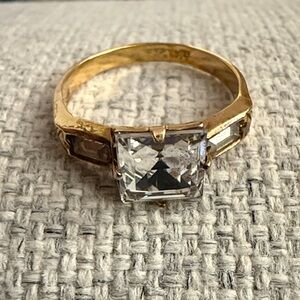 Vintage engagement ring size 6.75 - 6 3/4 gold filled / gold plated sterling